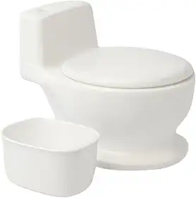 Troninho Pinico Infantil OHANA BABY Simulador de Privadinha Com Som Realista de Descarga Desfralde Divertido Para Bebes Meninos e Meninas Cor Branco