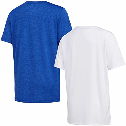 adidas Youth 2-Pack Performance Tee (as1, Alpha, s, Regular, Royal Heather/White)2