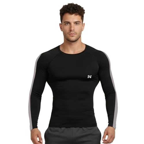 Image of NINQ Half Sleeve Compression T-Shirt - Men's Athletic & Sports Tights for Fitness Gym