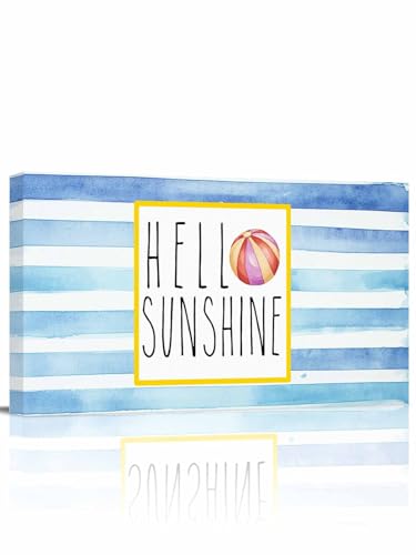 Hello Sunshine Modern Canvas Wall Art 12x24 inch, Summer Ball