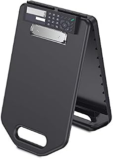 Calculator Plastic Storage Clipboard with Handle, Compartment Hold 200 Letter Sized Paper Enclosed