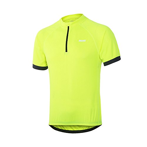 ARSUXEO Men's Cycling Jerseys Short Sleeves MTB Bike Shirt 635 Green Size XX-Large