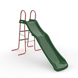 Plum Play Haumea Freestanding Childrens 6ft Slide and Climbing Ladder - Suitable for 3 years Plus and Max User 50kg - 1 Year Warranty (Green Orange)