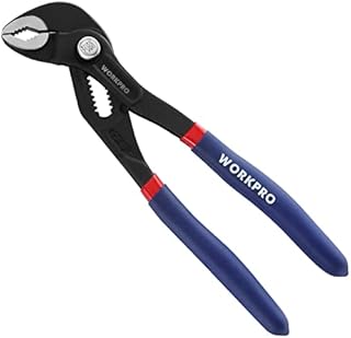WORKPRO Water Pump Pliers, 33mm Wide Jaw Capacity Quick Adjustable Tongue and Groove Plier, CR-V Steel Slip Joint Pipe Grips Tools with Non-Slip Handle
