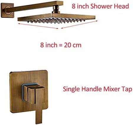 Robinet de Douche en Laiton Antique, Ensemble de Luxe Style Rétro Carré - 2