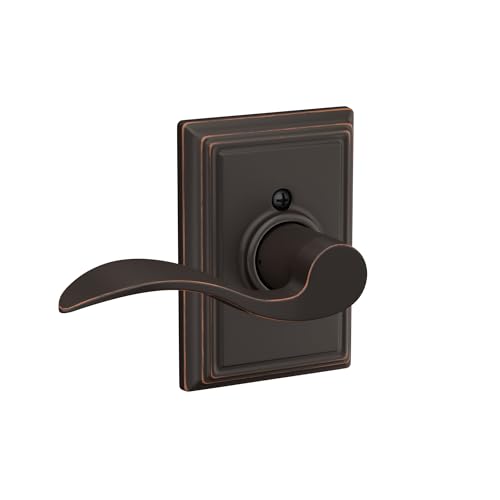 SCHLAGE Accent Lever with Addison Trim Non-Turning Lock in Aged Bronze - Left Handed - F170 ACC 716 ADD LH