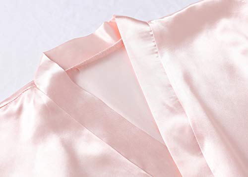 SEALINF Flower Girls' Bridesmaid Pure-Colored Robe with Rhinestones for Bridal Party Wedding Getting Ready3