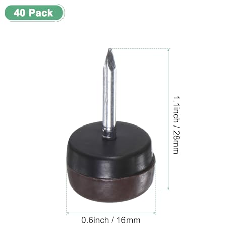 Image of M METERXITY 40-Pack Furniture Sliders, 0.6 inch Nail-on Chair Leg Protectors for Hardwood Floors /Table /Chair /Wooden Floors, Furniture Glides [Brown]