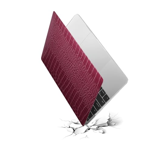 HLAAJJX Funda Compatible con MacBook Air 13.6 Pulgadas M4 M3 M2 2025 2024 2022 A3240 A3113 A2681 con Touch ID,Piel Sintética Funda Carcasa de Cocodrilo Piel para Mac Air 13 Cover Case, Rosa