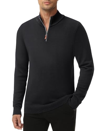 MAGNIVIT Men's Sweater Quarter Zip Pullover Fall Winter Spring Polo Sweatshirts2
