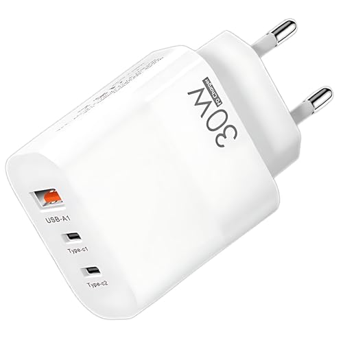 Cargador USB 30W + Cable iPhone Rapida Enchufe Múltiple Rápido Pared Adaptador Tipo Movil para 17