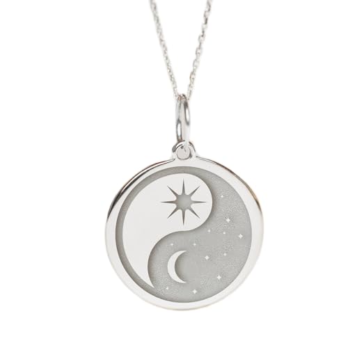 Collar Yin Yang plata 925 regalo unisex colgante con cadena de 45 cm y amuleto