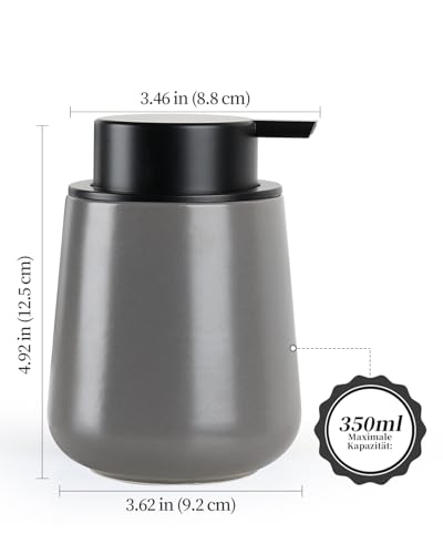 Schaumseifenspender Umlaca Keramik Grau 350ml nachfüllbar
