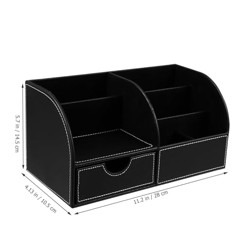 Porte stylo cuir PU multifonction avec compartiments de rangement - 6
