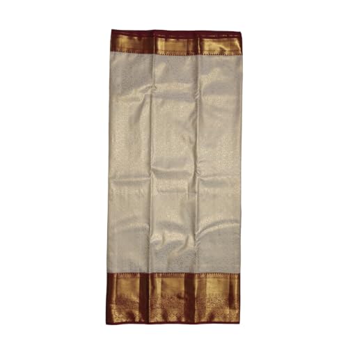 Generic maroon mysore silk saree in pure silk – image 5