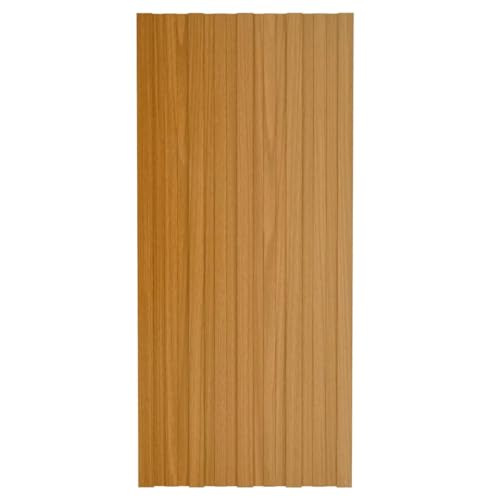 Homgoday Panel de tejado Acero galvanizado Color Madera 12 uds 100x45 cm Chapa perfilada para Techo Techo Cobertizo Garaje Exterior Paneles para Tejado