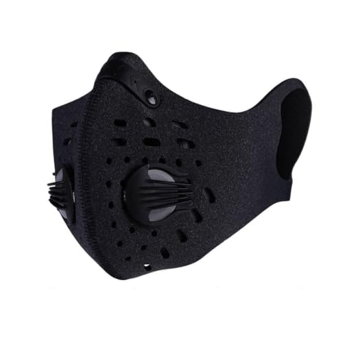 Máscara de polvo de carbón activado Máscara de contaminación Alérgenos antipolen Filtrado de gases de escape facial Pm2.5 para correr Ciclismo Actividades al aire libre Mantener caliente, Negro