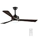 Produktbild Merrysun Deckenventilator mit Beleuchtung Schwarz Holz 3 Flügeln 2 in 1 Ventilator LED Deckenleuchte mit Fernbedienung Umkehrmotor 7-Gang 3 Farbtemperaturen 40W Ø132*50cm