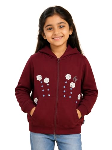 Image of Unisex Kids Solid Full Sleeve Zip Front Open Hooded Sweatshirt