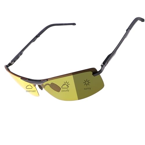 Mens Photochromic Polarized Sunglasses, Driving Sunglasses for Men, UV Protection for Fishing