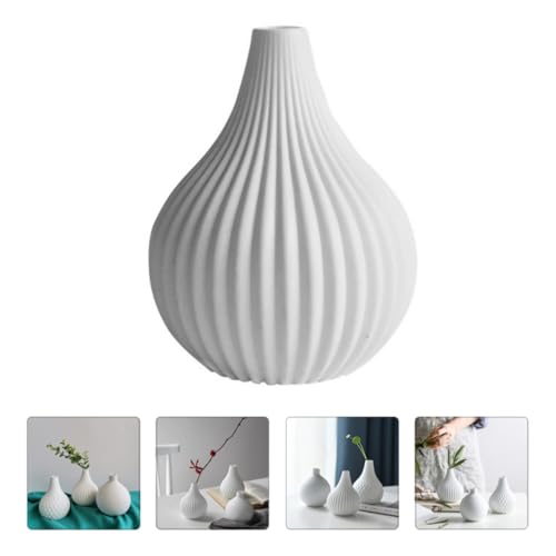 Vases à fleurs design moderne | Ensemble de 3 céramiques blanches - 8