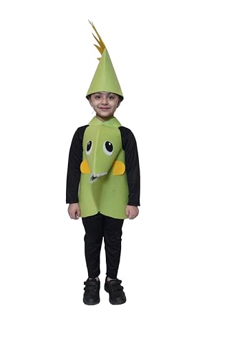 Image of Kaku Fancy Dresses Polyester Pirana Fish Cutout For Kids, Water Animal Costume For Boys & Girls (Freesize /Only Cutout With Cap), Green