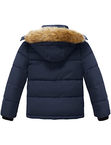 Image of Wantdo Boys' Winter Coat Warm Puffer Jacket Waterproof with Faux Fur Hood