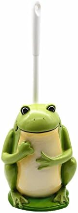 Elegant Vintage Poodle Dog Toilet Brush and Holder with Brush (Frog)