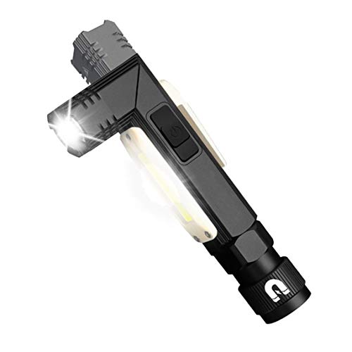 90 Degree Flashlight Right Angle Flashlight LED Flashlight Rechargeable 725 High Lumens Bright Flashlight Magnetic Flashlight, Pocket Small Flashlight for Camping, Hiking, Fishing, Running, Walking