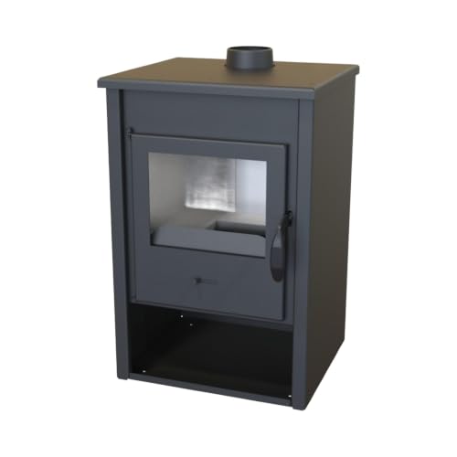 EIDER BIOMASA Estufa de Leña Minerva – 12,44 kW – Rendimiento 78% – hasta 240 m³ – Doble Combustión – Certificada CE