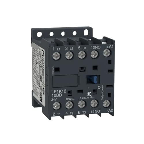 Contactor LP1K1210BD 24V CC evita sobrecalentamiento en sistemas de control