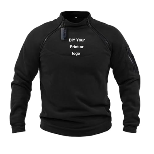 Men's Logo Custom Tactical Outdoor Fleece Jacket Warm Zippers Pullover Men Windproof Personalized Coat Sweatshirt4