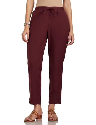 Image of Amazon Brand - Myx Women Cotton Rich Slim Pants (Available in Plus Sizes)