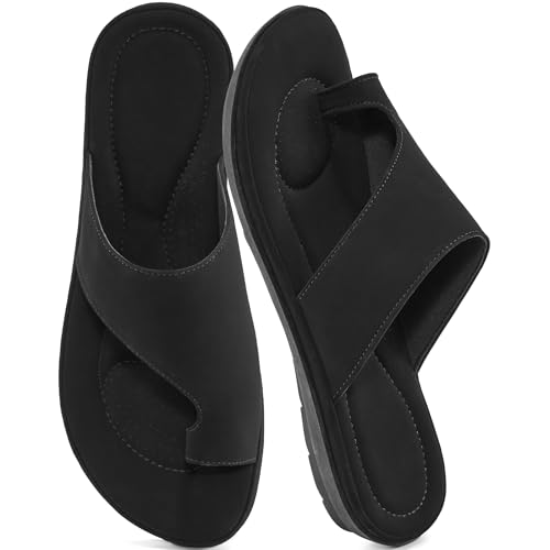 Image of Reimferce Summer Flat Sandals for Women: Comfortable Walking Dressy Slides for 2026 - Ladies Orthopedic Casual Shoes Indoor Outdoor