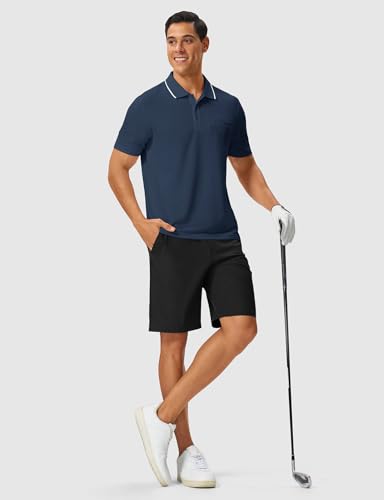 Image of Rdruko Men's Polo Shirts Short Sleeve Quick Dry Outdoor Golf Sports Shirts with Pocket