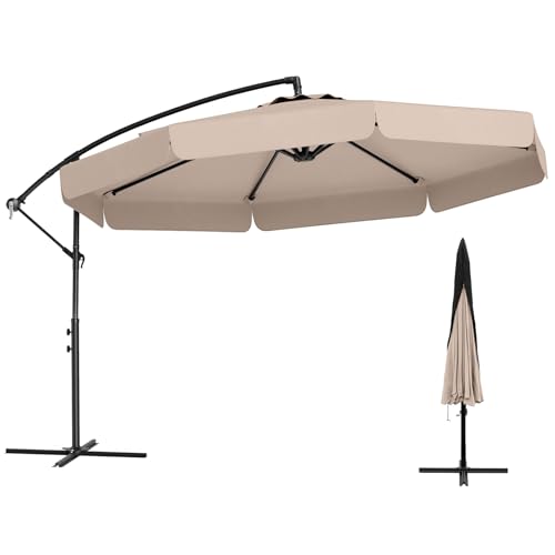 COSTWAY Parasol Déporté Octogonal 3x3M, Parasol Extérieur inclinable avec Housse de Protection,...