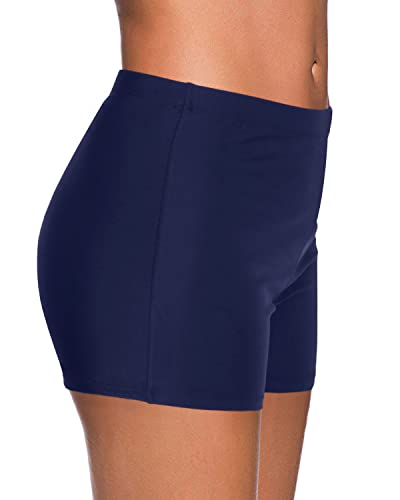 Image of Yonique Womens Swim Shorts Solid Tankini Bottoms Swimsuit Bottoms(Available in Plus)