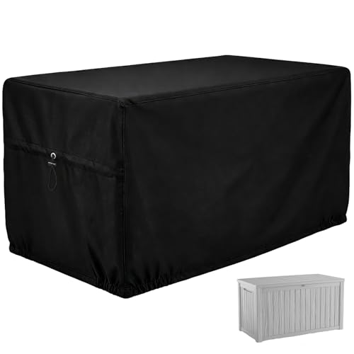 SheeChung Deck Box Cover Waterproof Heavy Duty 600D Polyester Oxford Covers Fit for Keter XXL 230 Gallon Deck Storage Box Outside Covers for Outdoor Storage Box and Patio Furniture(58 Lx33 Wx34 H)
