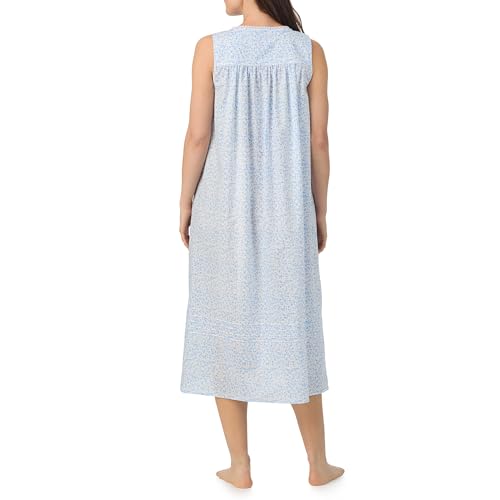 Image of Eileen West Sleepwear & Loungewear for Women - Poetic Woven Lawn Collection - 100% Cotton Lightweight Sleeveless Nightgown
