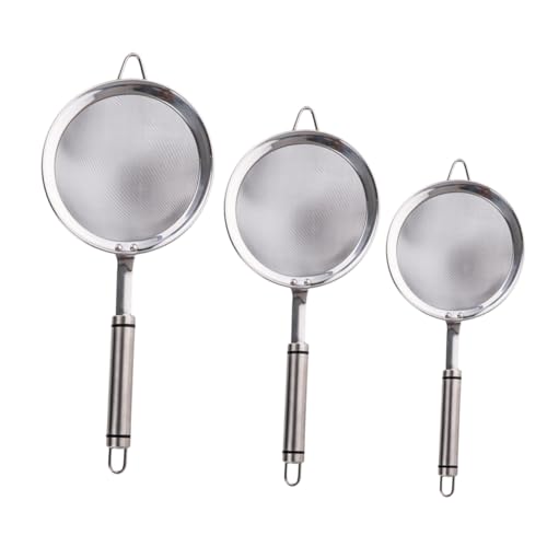 PRETYZOOM 3Piezas Colador Inoxidable Cocina Coladores para Especias Utensilio de Cocina Práctico y Duradero