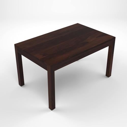 Image of Luxury Solid Sheesham Wood 6 Seater Dining Table Set with Cushioned Chairs | Wooden 6 Seater Dining Table with 6 Chairs | Premium Home Furniture| Hotels Restaurant (Finish Type-Walnut)