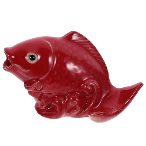 RORPOIR Garden Carpent Decor Pond Fountain Nozzle Ceramic Fish Figurine Water Spray Supply for Outdoor Fountain