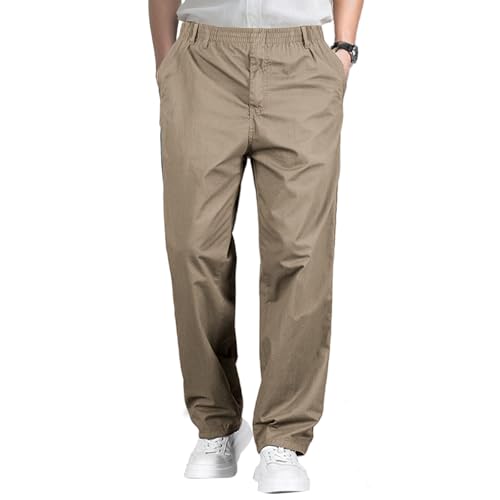 Pantalon 100 % coton homme souple avec cordon de serrage pour éviter les tailles serrées
