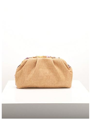 Image of QWINEE Women Floral Embroidery Sequin Pearl Glitter Party Purse Vintage Evening Handbags