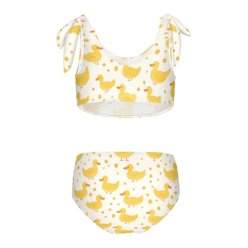 Wusikd Yellow Duck Girls Swimsuits Two Piece Dots Swimwear Bikini Set for for Girls Size 3T2