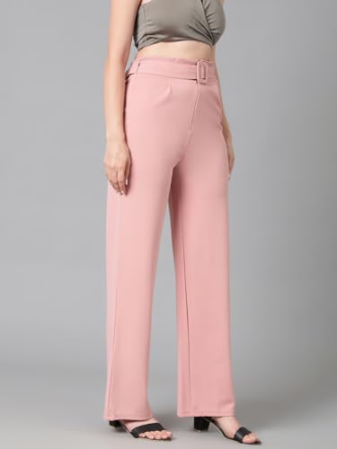 Image of KOTTY Women's High Rise Viscose Rayon Relaxed Fit Korean Trousers