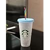 Starbucks Kleurveranderende confetti, herbruikbaar, koud met gestreept rietje, 750 ml