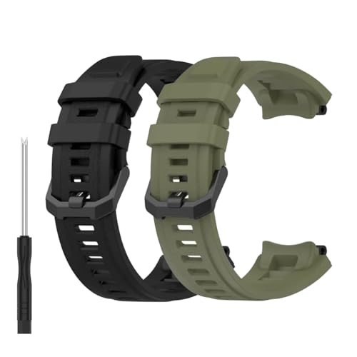 Image of YODI Strap Band Compatible with Amazfit T-Rex 2 Smartwatch Only Soft Silicone | Nylon | Chain | Leather Watch Straps with Installation Adjuster Tool For Amazfit TRex 2