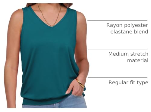 Image of ANRABESS Women Tank Tops Summer V Neck Sleeveless Casual Loose Fit Cute Cami Basic T Shirts Solid Tees 2026 Trendy Outfits