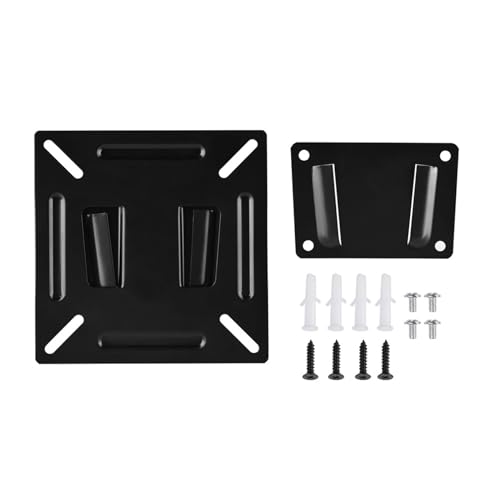 Support mural TV robuste en acier noir pour écran et moniteur 12-24